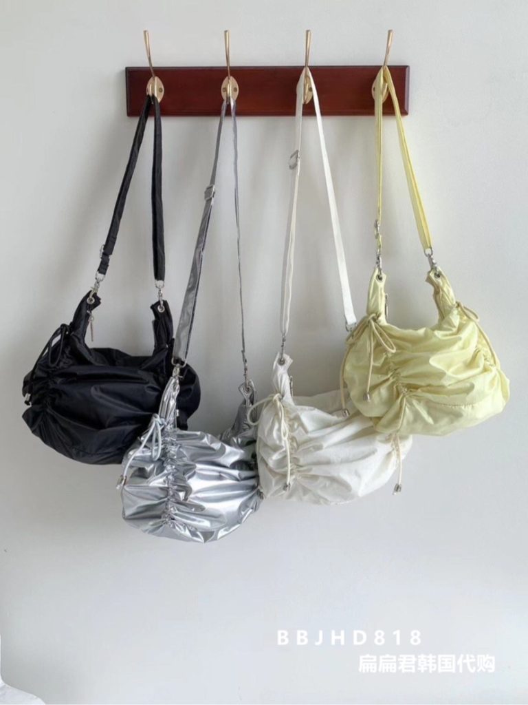 Oppa 2024 Summer Drawstring Ruched Crossbody Shoulder Bag