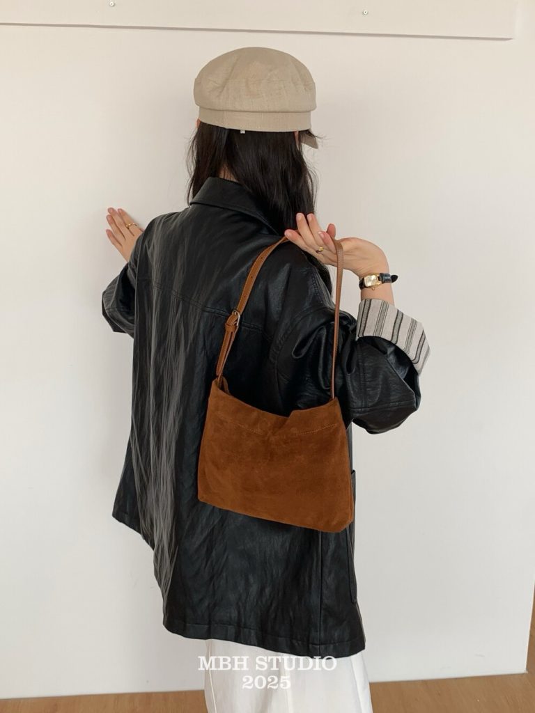 MBH Dopamine Matte Leather Tote Bag Large Capacity Minimalist Shoulder Bag with Strap