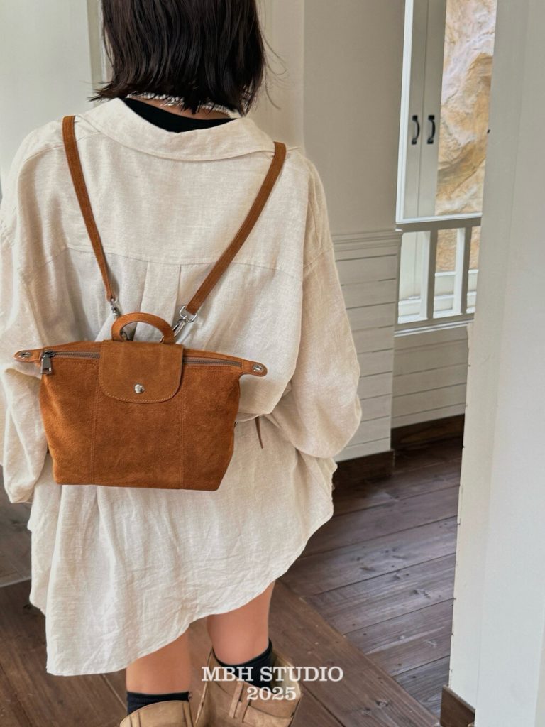 MBH Women's Frosted Leather Dumpling Bag Multi-Way Shoulder Crossbody Backpack with Strap